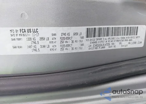 2018 Dodge Grand Caravan Gt из США, поврежденный, VIN 2C4RDGEG4JR147259